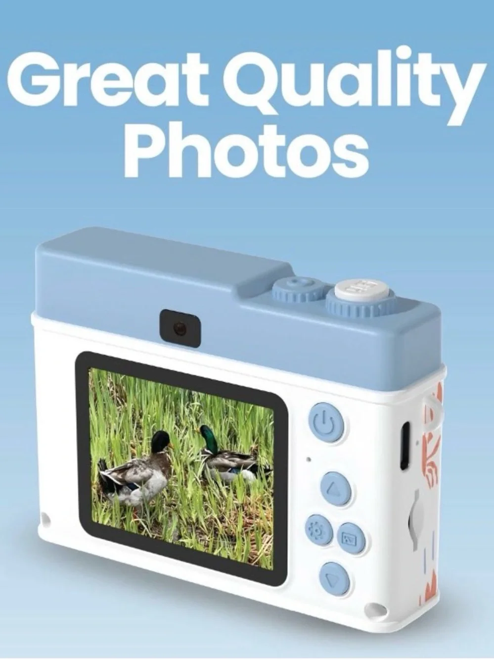 Kids Full HD Video 1080p Camera - Light Blue & White